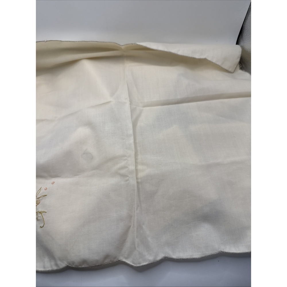 Vintage Set of 8 Embroidered Linen Napkins Table Linens Decor 15"x 15" MCM Beige - Picture 5 of 9